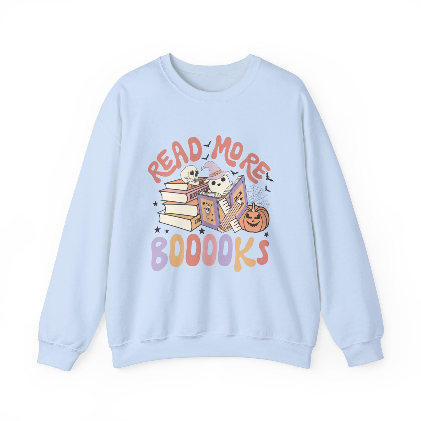 Read More Booooks Sweatshirt Teacher Halloween Sweater Spooky Teacher Sweatshirt Ghost Reading Books Crewneck Bookish Fall Book Lovers Gift