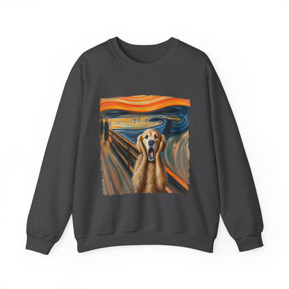 Funny Edvard Munch Dog Sweatshirt Funny The Scream-ing Dog Art Painting Sweater Parody of Edvard Munch Dog Sweater Unique Art Dog Lover Gift