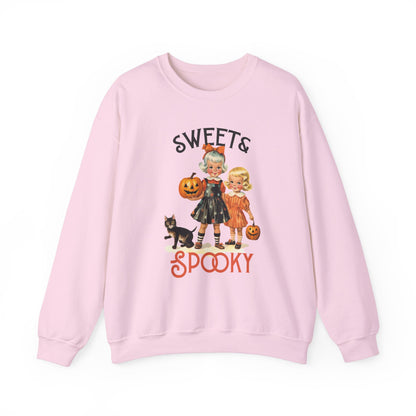 Sweet and Spooky Halloween Sweatshirt Cute Vintage 1950s Halloween Sweater Retro Halloween Apparel Unique Black Cat Sweatshirt Fall Season