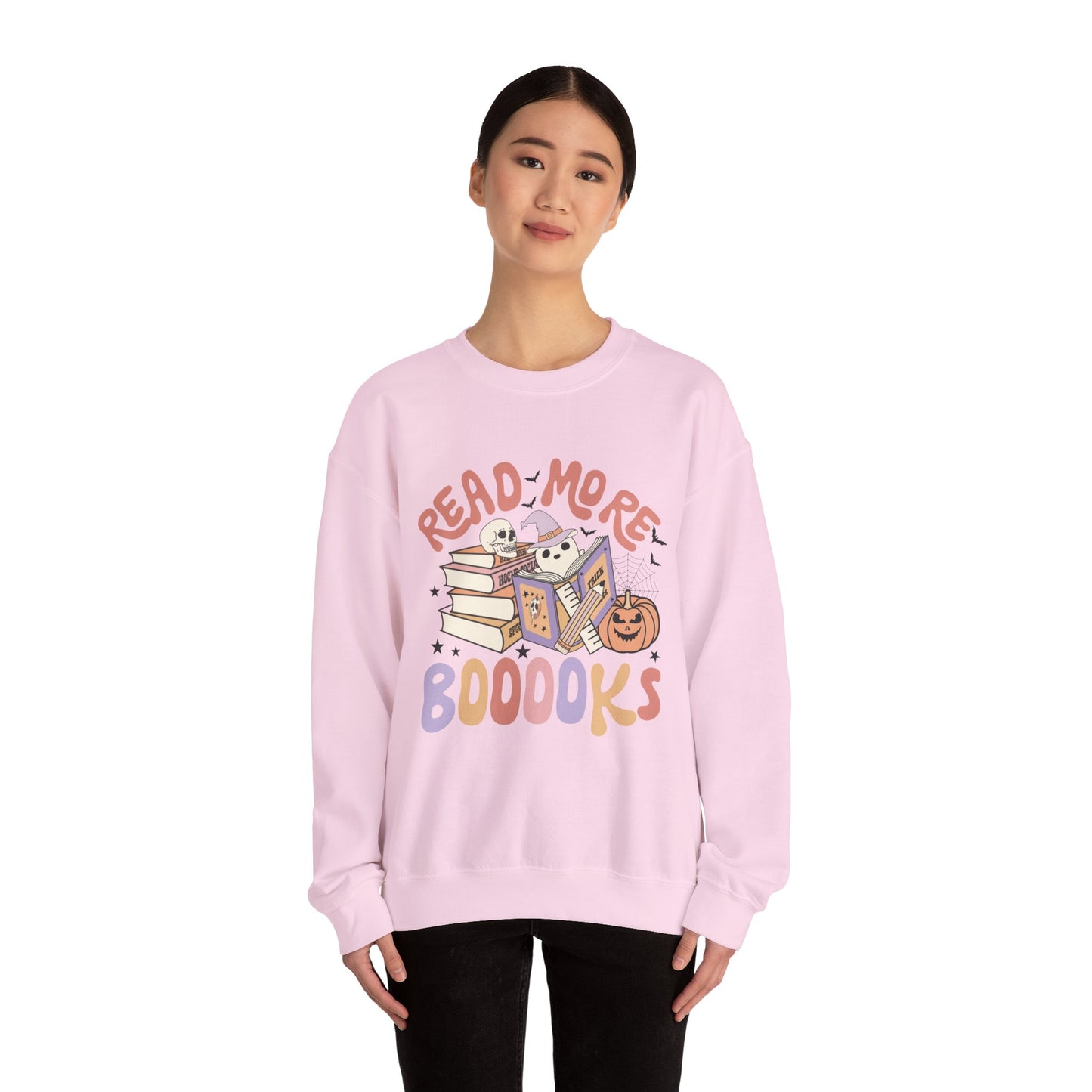 Read More Booooks Sweatshirt Teacher Halloween Sweater Spooky Teacher Sweatshirt Ghost Reading Books Crewneck Bookish Fall Book Lovers Gift