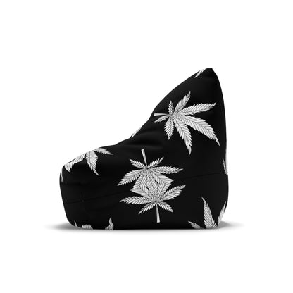 Marijuana Pot Leaf Gaming Bean Bag Chair Cover Black White Home Decor Weed Cannabis Games Beanbag Living Room Gift Adults Bedroom Man Cave