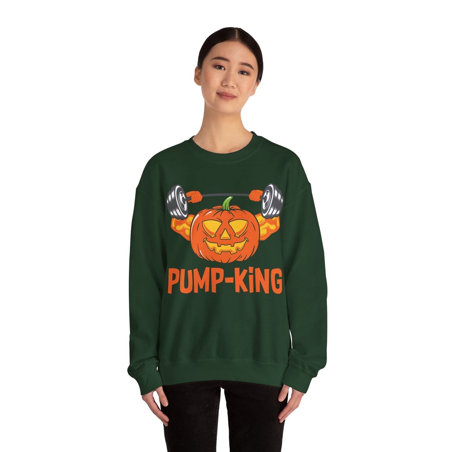 Pump-King Gym Sweatshirt Funny Halloween Sweater Fitness Halloween Sweatshirt Boyfriend Gym Husband Halloween Pumpkin Apparel Novelty Gift