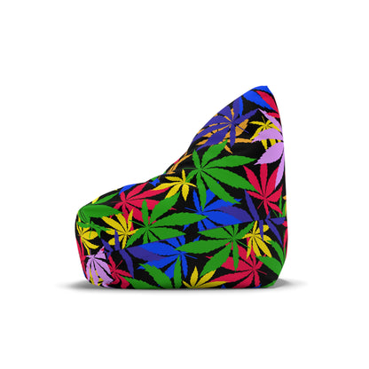 Weed Cannabis Gaming Bean Bag Chair Cover Colorful Home Decor Marijuana Pot Leaves Games Beanbag Living Room Gift Adults Bedroom Man Cave