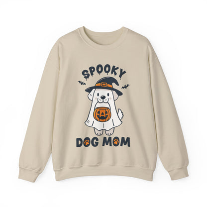 Spooky Dog Mom Sweatshirt Halloween Ghost Dog Sweater Women Dog Lover Pullover Cute Dog Mom Gift Trick or Treat Dog Mom Halloween Sweatshirt