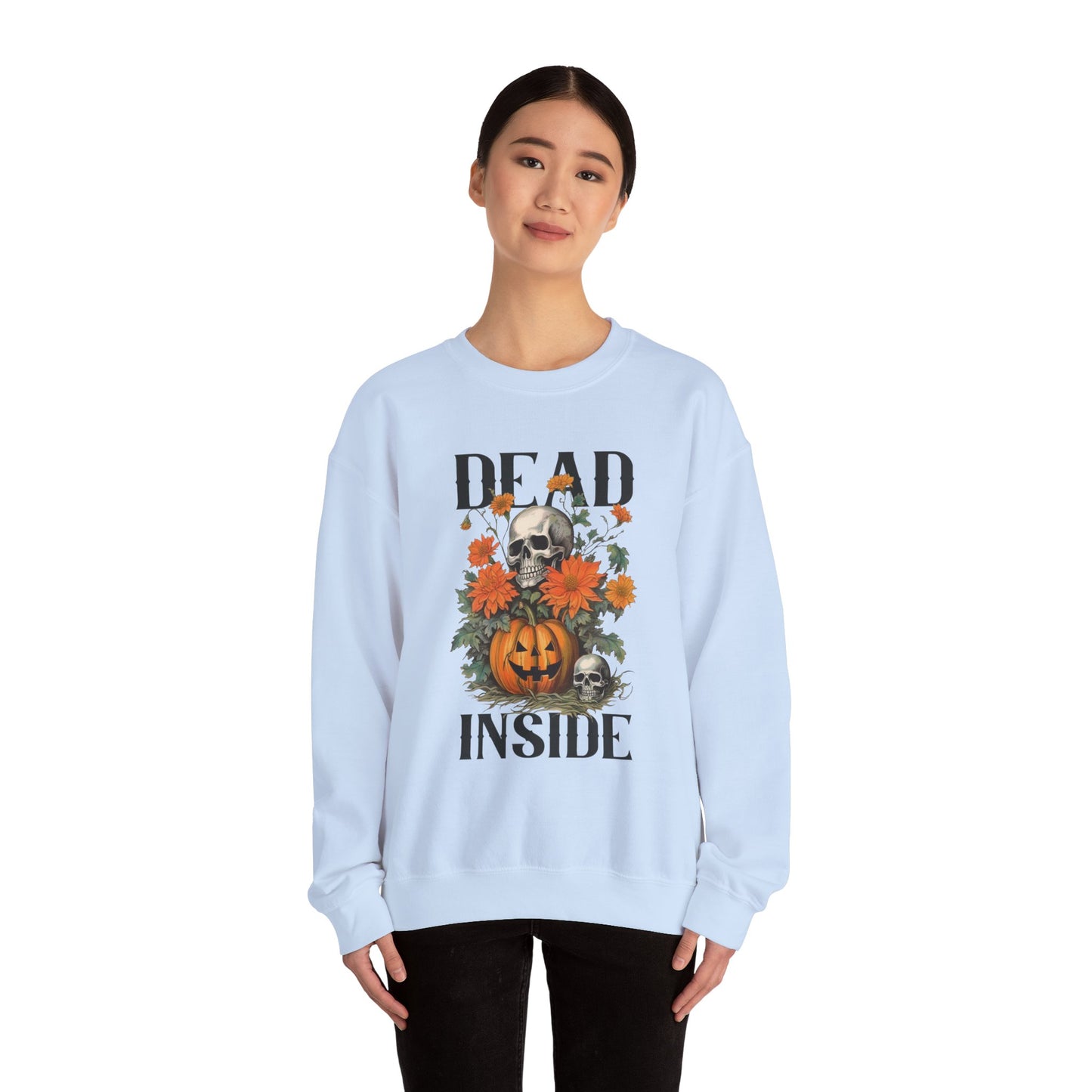 Dead Inside Halloween Sweatshirt Vintage 1950s Halloween Sweater Retro Halloween Funny Sweatshirt Spooky Season Skull Pumpkin Fall Season