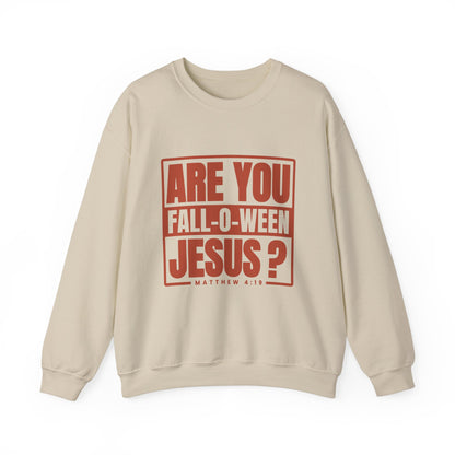 Are You Fall-O-Ween Jesus Sweatshirt Falloween Jesus Halloween Sweater Christian Fall Religious Crewneck Follow Jesus Matthew Bible 4:19