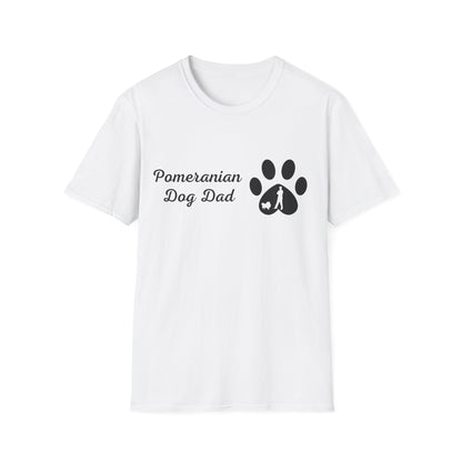 Doggy Dad's T-shirt, "Pomeranian Dog Dad", Dog Father's Day Gift, Fur Papa, Unique Men's Apparel Novelty Pet Lover Tee