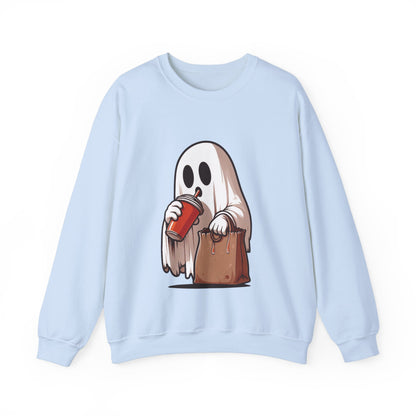 Boujee Spooky Ghost Sweatshirt Boo Jee Coffee Lover Halloween Sweater Cute Bougie Ghost Pullover Sweater Boo-Jee Ghost Spooky Season Gift 2