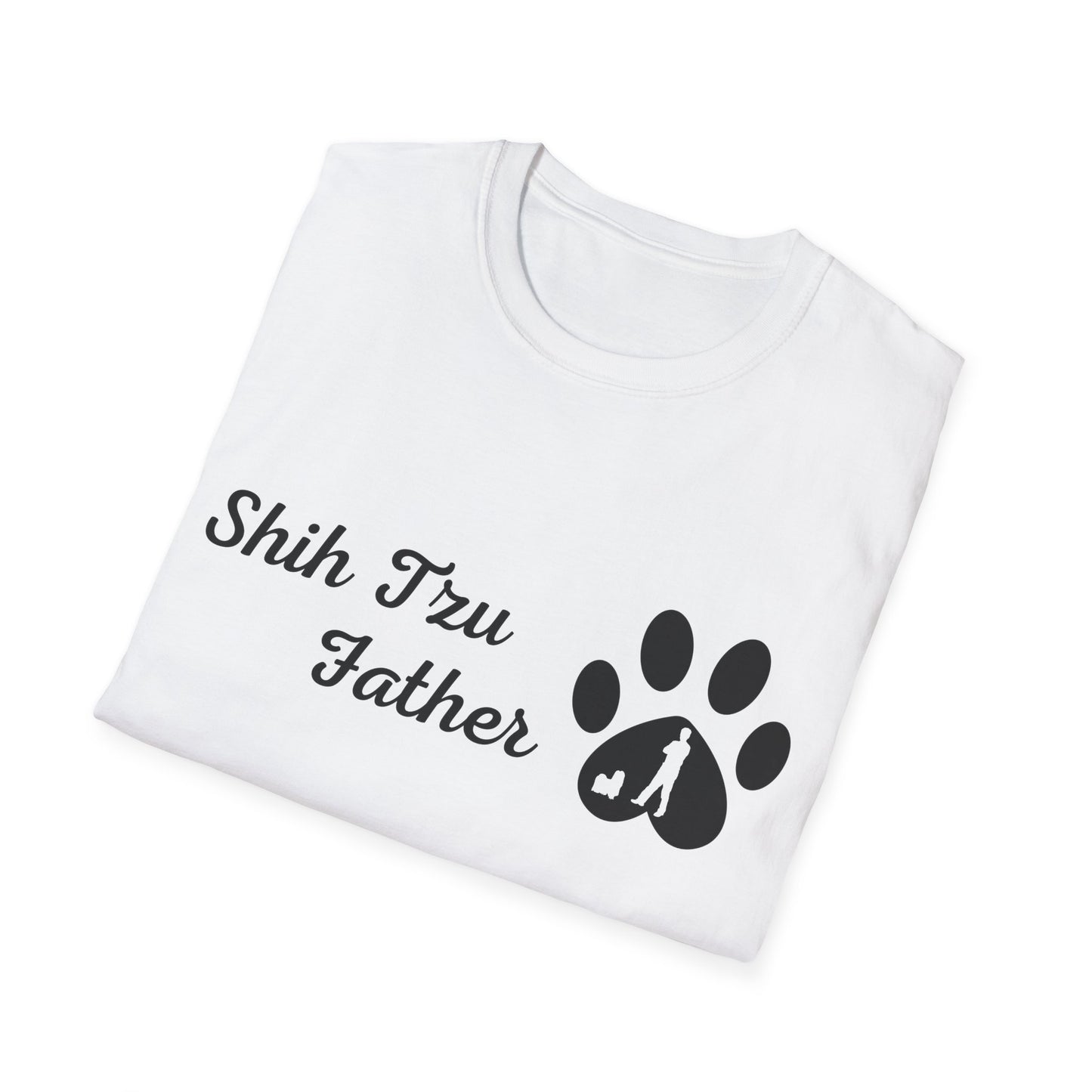 Doggy Dad's T-shirt, "Shih Tzu Father", Dog Father's Day Gift, Fur Papa, Unique Men's Apparel Novelty Pet Lover Tee Present