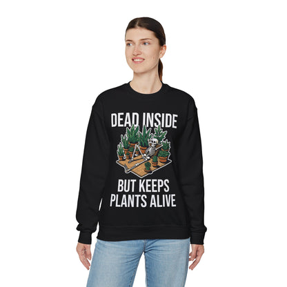 Dead Inside But Keeps Plants Alive Sweatshirt Garden Skeleton Halloween Pullover Sweater Funny Plant Lover Halloween Sweatshirt Plant Lover