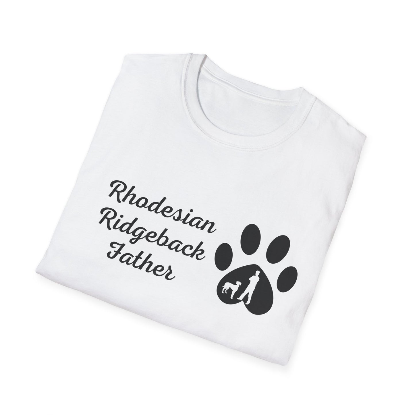 Doggy Dad's T-shirt,"Rhodesian Ridgeback Father", Dog Father's Day Gift, Fur Papa, Unique Men's Apparel Novelty Pet Lover Tee