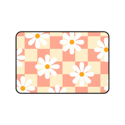 Retro Groovy Desk Mat Flower Power Office Desk Accessories 70s Vintage Mouse Pad Daisy Desk Pad Boho Hippie Gaming Mousepad Unique Gift Idea