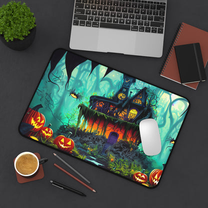 Retro Halloween Desk Mat Creepy Spiders Office Desk Accessory Whimsigoth Mouse Pad Spooky Pumpkins Desk Pad XL Gaming Mousepad Unique Gift