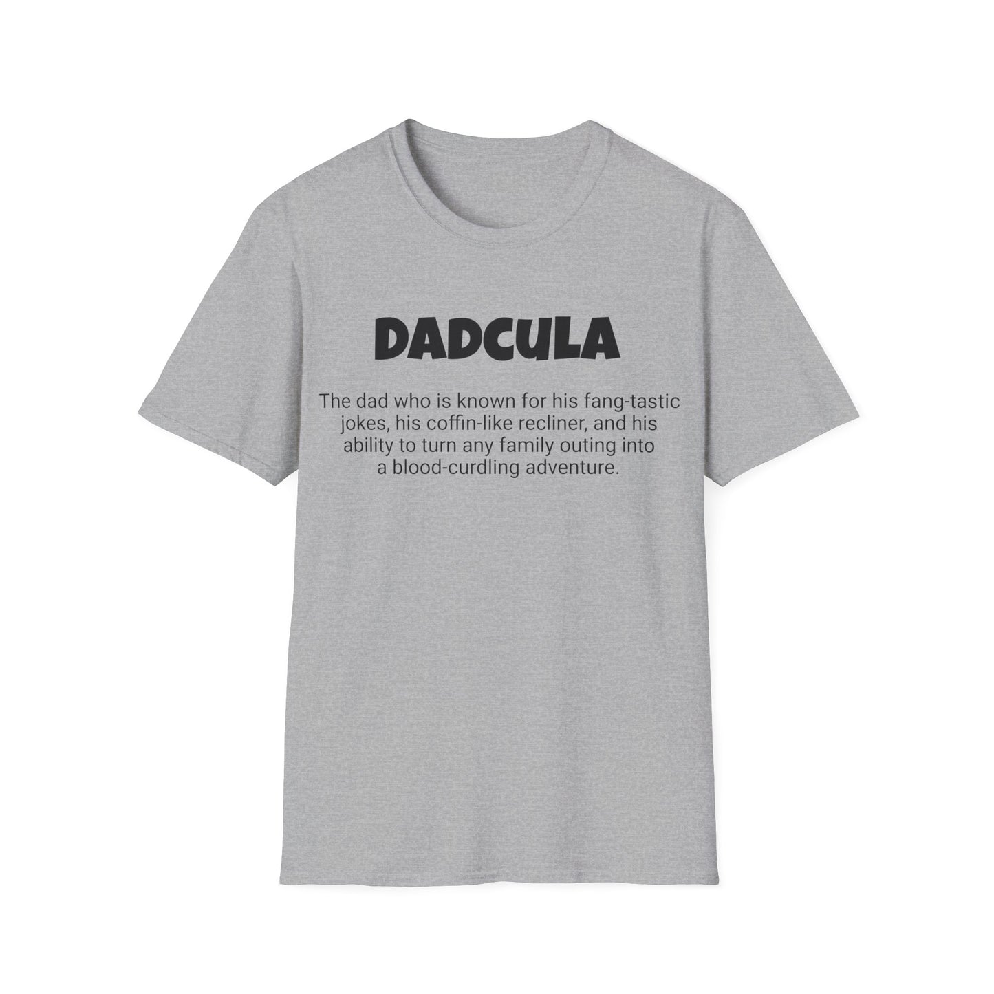 Funny Dad's Mens Softstyle T-shirt, "Dadcula", Father's Day Gift, Tee for Him, Adult Humorous Unique Novelty Apparel Present