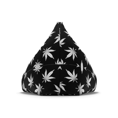 Weed Cannabis Gaming Bean Bag Chair Cover Black White Home Decor Marijuana Pot Leaves Games Beanbag Living Room Gift Adults Bedroom Man Cave