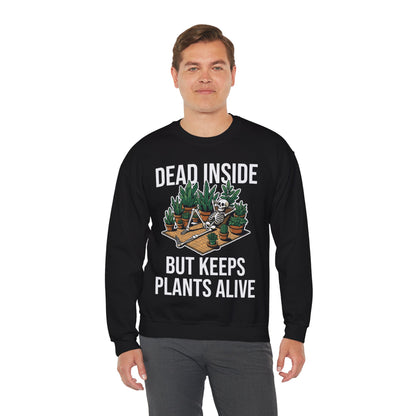 Dead Inside But Keeps Plants Alive Sweatshirt Garden Skeleton Halloween Pullover Sweater Funny Plant Lover Halloween Sweatshirt Plant Lover