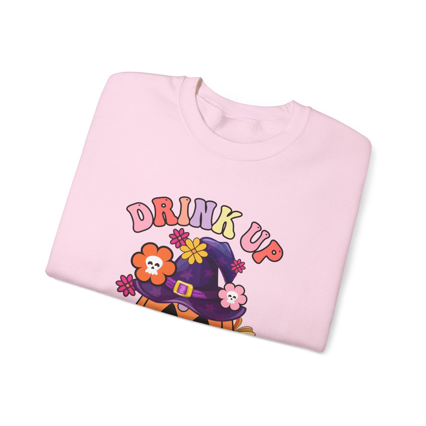 Drink Up Witches Sweatshirt Funny Halloween Retro Halloween Party Sweater Groovy Sweatshirt Witches Halloween Outfit Group Halloween Sweater