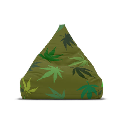 Weed Cannabis Gaming Bean Bag Chair Cover Greens Home Decor Marijuana Pot Leaves Games Beanbag Living Room Gift Adults Bedroom Man Cave