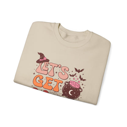 Let's Get Wicked Sweatshirt Funny Halloween Sweater Wicked Sweat Magical Spooky Season Crewneck Retro Halloween Witch Sweatshirt Women Gift