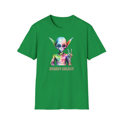 Psychedelic Retro Alien T-Shirt Graphic Art Unisex tshirt Funny UFO Lover Tee UAP Shirts Weird Cool Gift Funky Outer Space Tee Groovy Galaxy