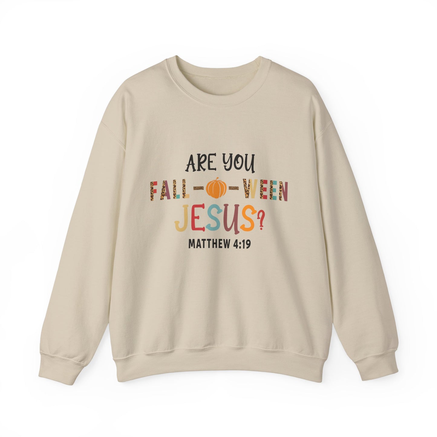 Are You Fall-O-Ween Jesus Sweatshirt Christian Retro Halloween Sweater Religious Fall Crewneck Follow Jesus Sweat Matthew Bible Verse 4:19