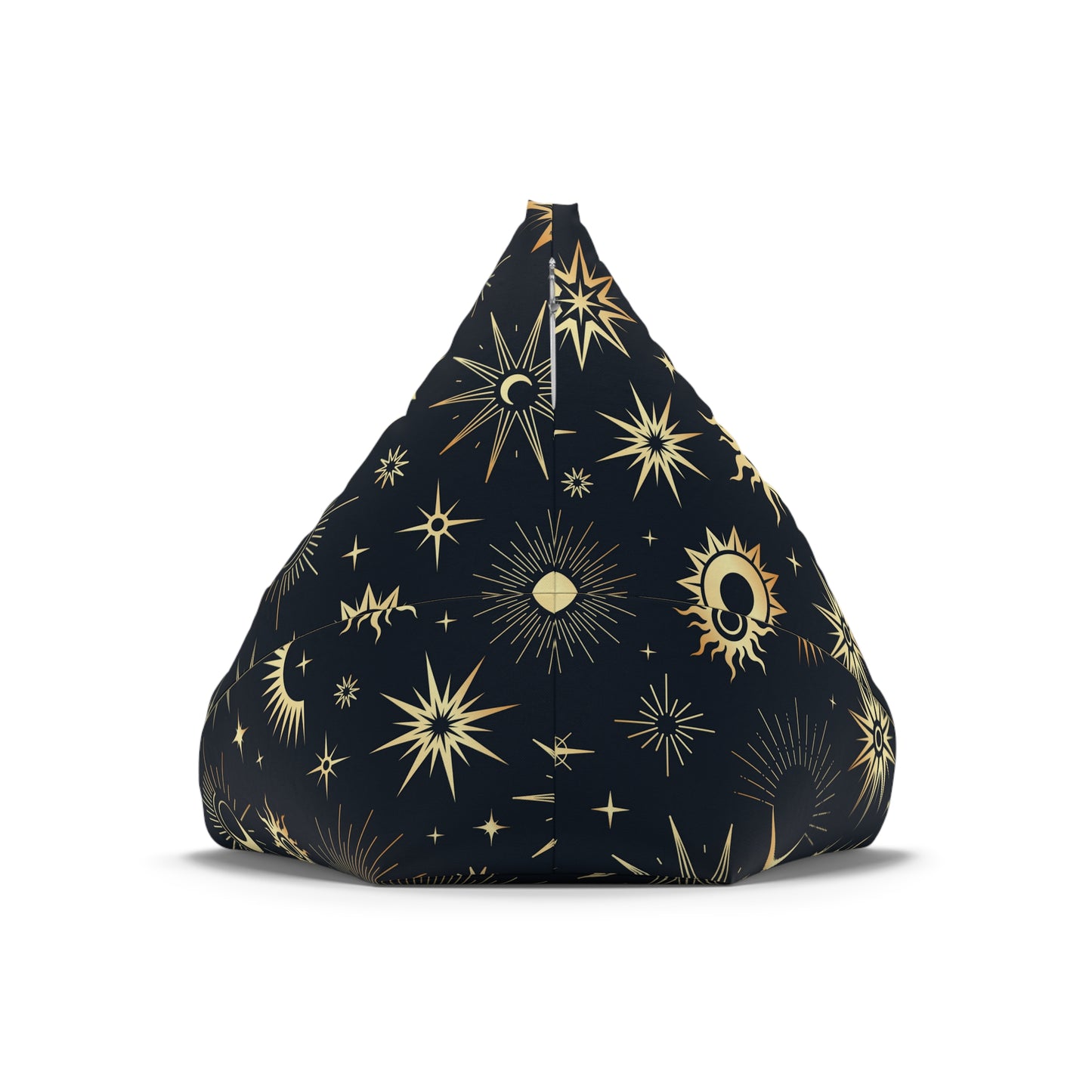 Galaxy Bean Bag Chair Cover Bohemian Celestial Astrology Zodiac Home Decor Black and Gold Witchy Boho Home Gift Meditation Adult Beanbags