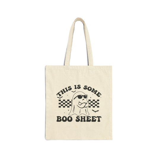 This Is Some Boo Sheet Tote Bag Trick or Treat Bag Funny Halloween Bag Retro Halloween Canvas Bag Sarcastic Ghost Bag Punny Boo Sheet Tote