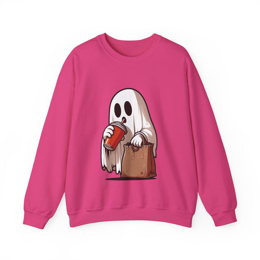 Boujee Spooky Ghost Sweatshirt Boo Jee Coffee Lover Halloween Sweater Cute Bougie Ghost Pullover Sweater Boo-Jee Ghost Spooky Season Gift 3