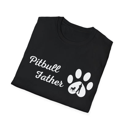 Doggy Dad's T-shirt, "Pitbull Father", Dog Father's Day Gift, Fur Papa, Unique Men's Apparel Novelty Pet Lover Tee Present