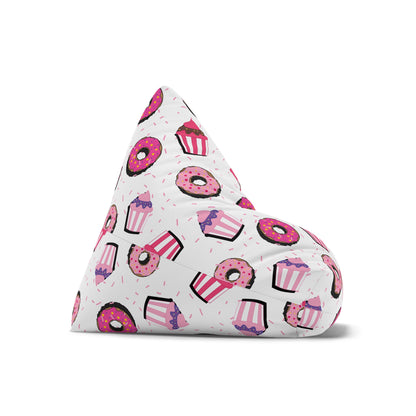 Cupcakes Donuts Bean Bag Chair Cover Playroom Pink Beanbag Living Room Home Aesthetic Decor Teens Dorm Bedroom Girls Games Room Chair Gift