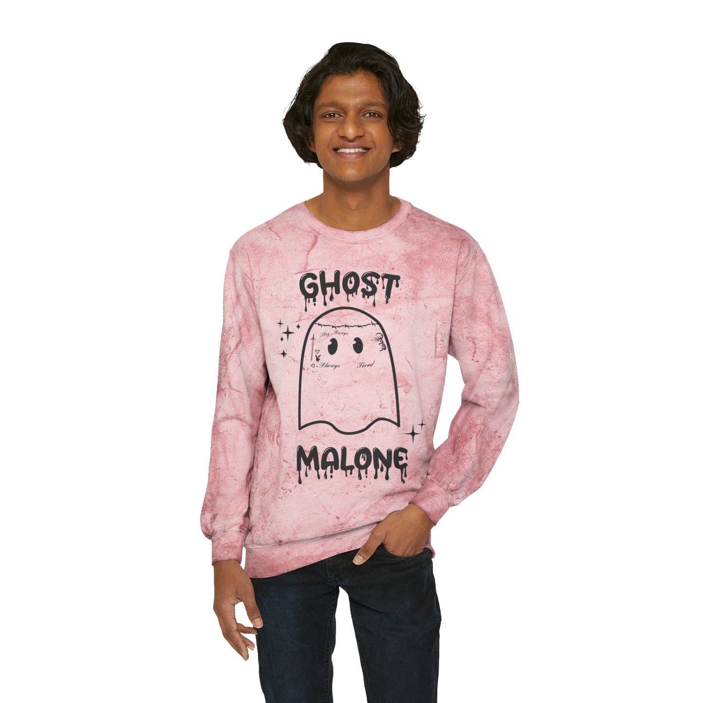 Ghost Malone Sweatshirt Halloween Sweater Cute Ghost Sweatshirt Funny Halloween Outfit Spooky Season Color Blast Sweat Spooky Halloween Gift