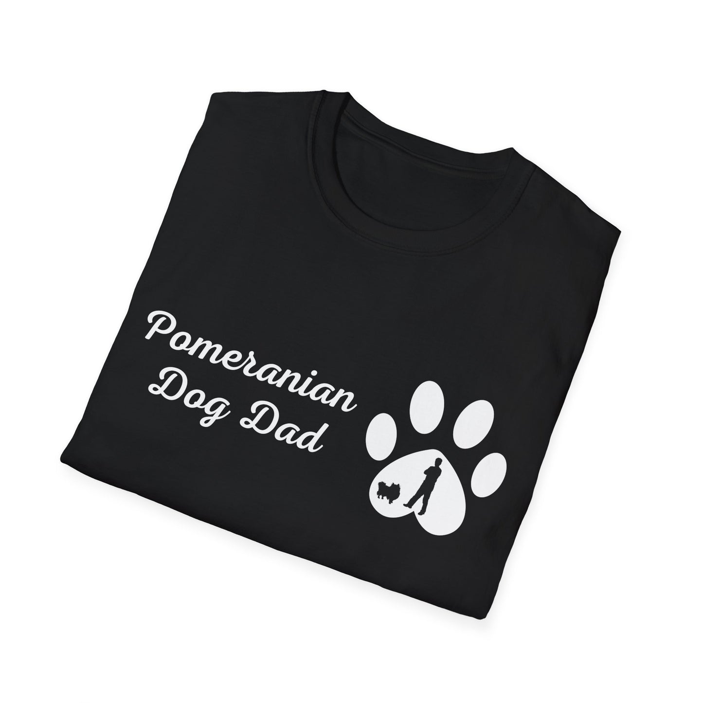 Doggy Dad's T-shirt, "Pomeranian Dog Dad", Dog Father's Day Gift, Fur Papa, Unique Men's Apparel Novelty Pet Lover Tee