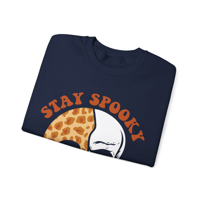 Stay Spooky Sweatshirt Halloween Sweater Spooky Season Sweatshirt Skeleton Smiley Retro Halloween Crewneck Vintage Fall Retro Autumn Apparel