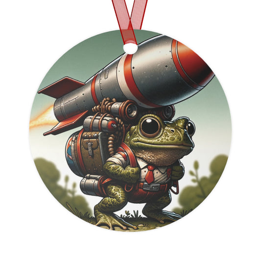 Missile Toad Funny Christmas Funny Trendy Frog Meme Ornament Pun Gag Mistletoe Missiletoad Xmas Decor Stocking Stuffer White Elephant Gift