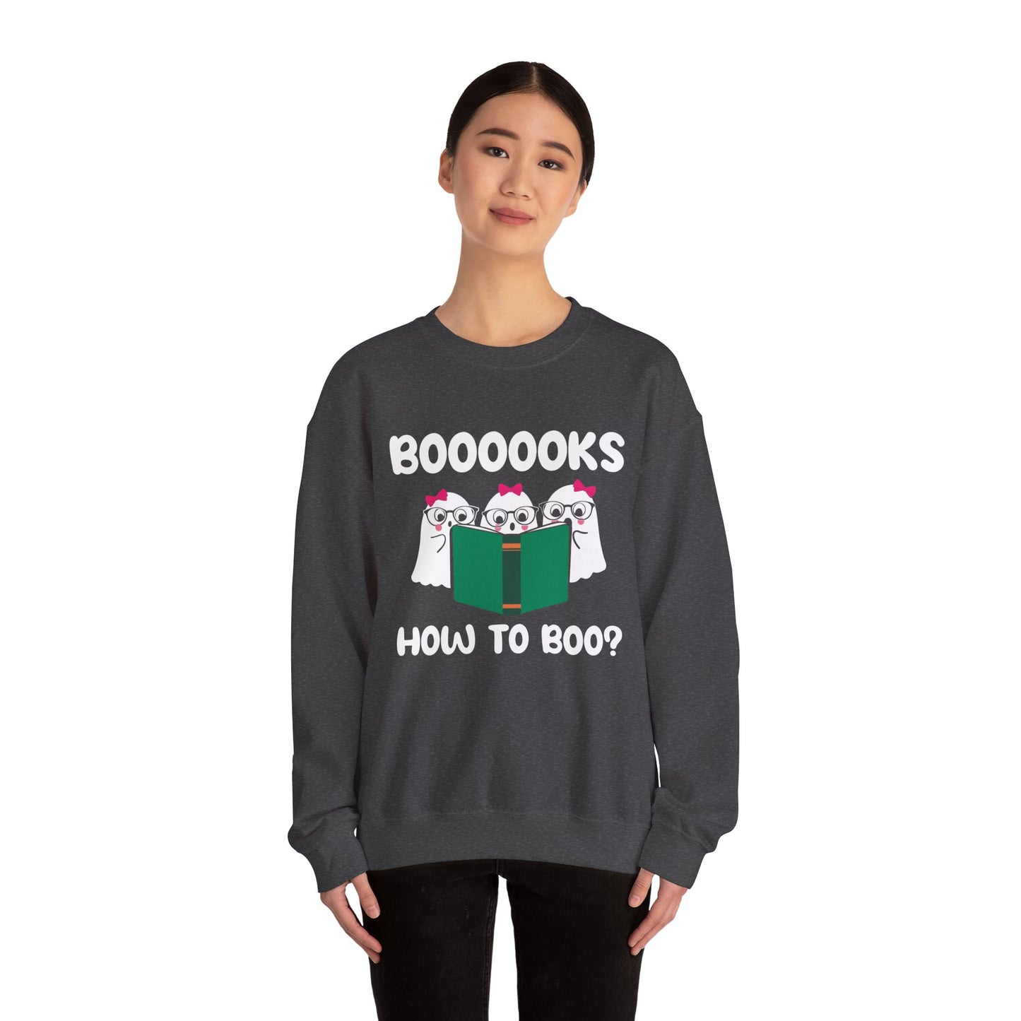 Ghost Reading Books Sweatshirt Bookish Halloween Sweater Funny Halloween Teacher Gift Librarian Halloween Sweatshirt Booooks Ghost Crewneck