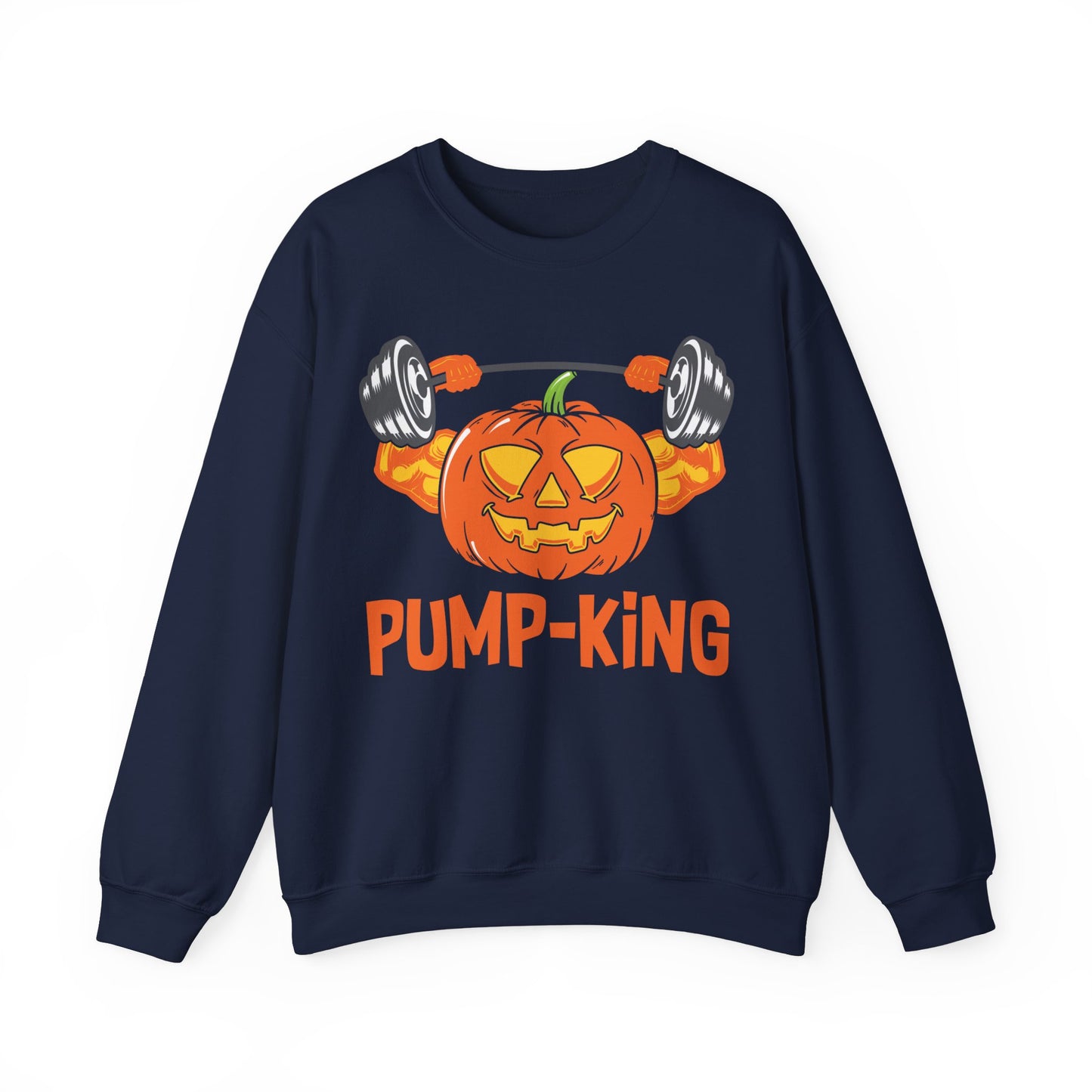 Pump-King Gym Sweatshirt Funny Halloween Sweater Fitness Halloween Sweatshirt Boyfriend Gym Husband Halloween Pumpkin Apparel Novelty Gift