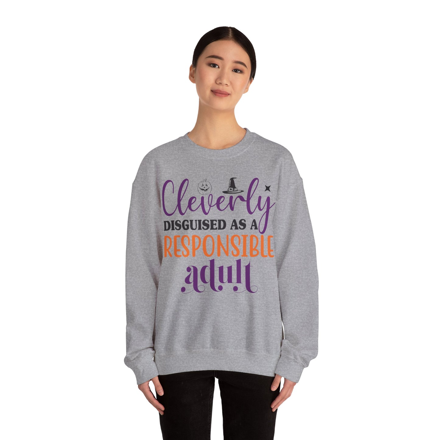 Funny Halloween Sweatshirt Cleverly Disguised as a Responsible Adult Sweat Clever Halloween Outfit Crewneck Trick or Treat Halloween Apparel