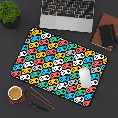 Gaming Desk Mat Colorful Game Consoles Office Desk Accessory Gaming Fan Mouse Pad Games Room Desk Pad Aesthetic Mousepad Unique Gift Idea