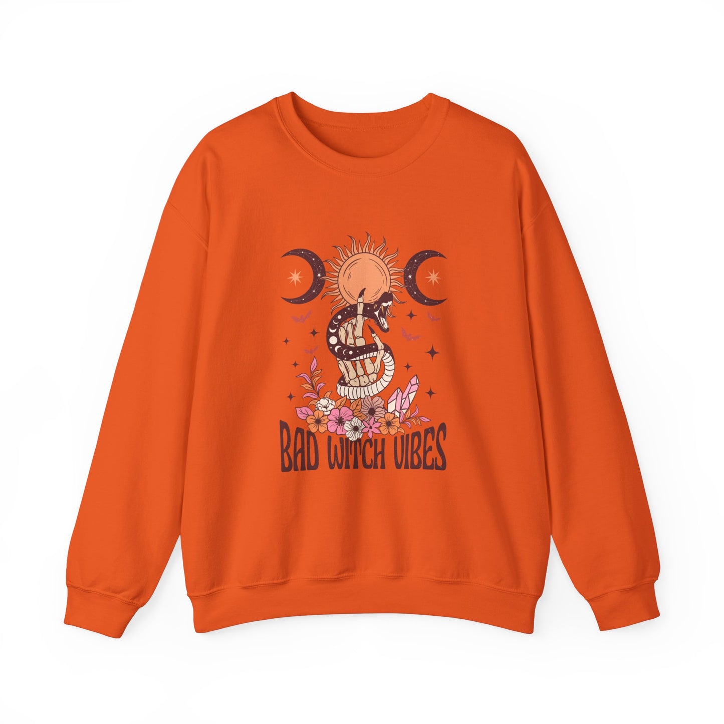 Bad Witch Vibes Sweatshirt Vintage Halloween Sweater Cute Witchy Crewneck Halloween Party Sweatshirt Retro Fall Sweat Witch Halloween Gift