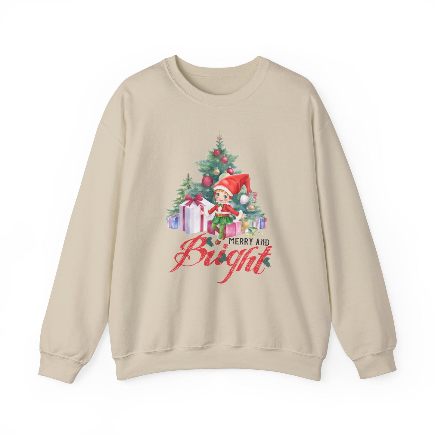 1950s Vintage Christmas Elf Sweatshirt Merry and Bright Christmas Sweater Retro Vintage Era Graphic Tee Vintage Elf Sweater 1950s Christmas