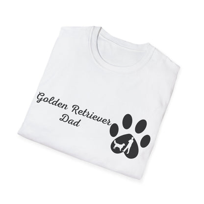 Doggy Dad's T-shirt, "Golden Retriever Dad", Dog Father's Day Gift, Fur Papa, Unique Men's Apparel Novelty Pet Lover Tee