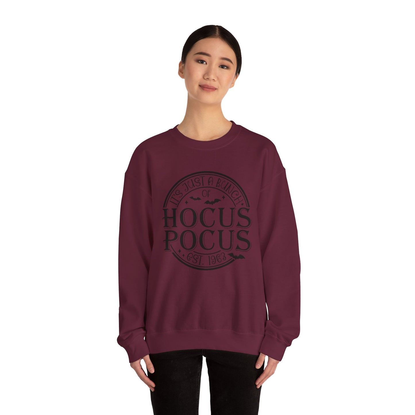 It's Just A Bunch Of Hocus Pocus Sweatshirt Funny Halloween Sweater Retro Halloween Sweatshirt Est 1963 Hocus Pocus Sweater Sanderson Sister