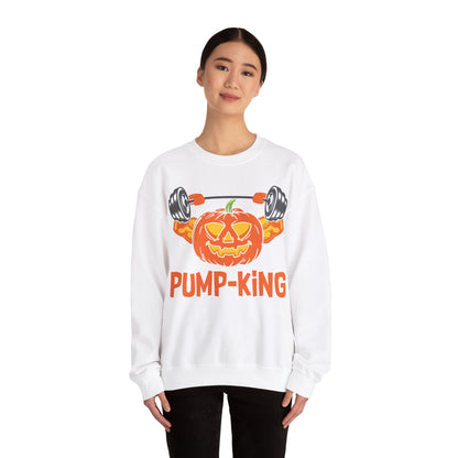 Pump-King Gym Sweatshirt Funny Halloween Sweater Fitness Halloween Sweatshirt Boyfriend Gym Husband Halloween Pumpkin Apparel Novelty Gift