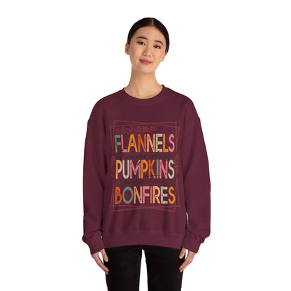 Cute Fall Sweatshirt Flannels Hayrides Pumpkins Sweaters and Bonfires Sweat Fall Vibes Sweater Weather Pumpkin Season Retro Fall Crewneck