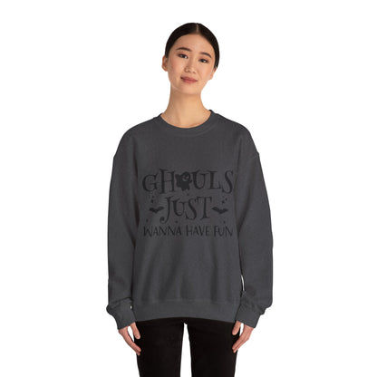 Ghouls Just Wanna Have Fun Halloween Sweatshirt Retro Fall Sweater Spooky Ghost Halloween Apparel Cute Unique Novelty Women Bridemaids Gift