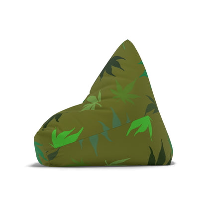 Weed Cannabis Gaming Bean Bag Chair Cover Greens Home Decor Marijuana Pot Leaves Games Beanbag Living Room Gift Adults Bedroom Man Cave