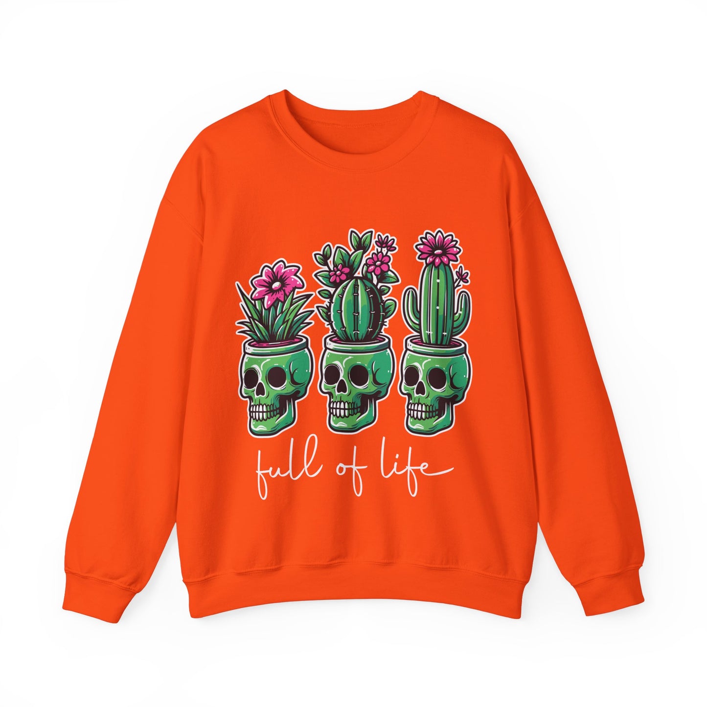 Full of Life Sweater Funny Halloween Sweatshirt Plant Lover Pullover Gift Funny Pot Head Skeleton Succulent Sweat Halloween Plant Lover Gift