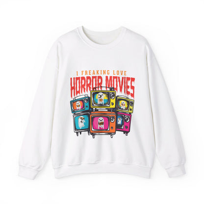 I Freaking Love Horror Movies Sweatshirt Funny Halloween Sweater Horror Fan Club Sweatshirt Horror Club Movie Fan Halloween Sweatshirt Gift