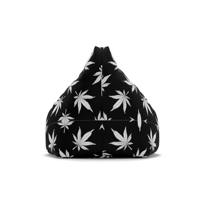 Weed Cannabis Gaming Bean Bag Chair Cover Black White Home Decor Marijuana Pot Leaves Games Beanbag Living Room Gift Adults Bedroom Man Cave