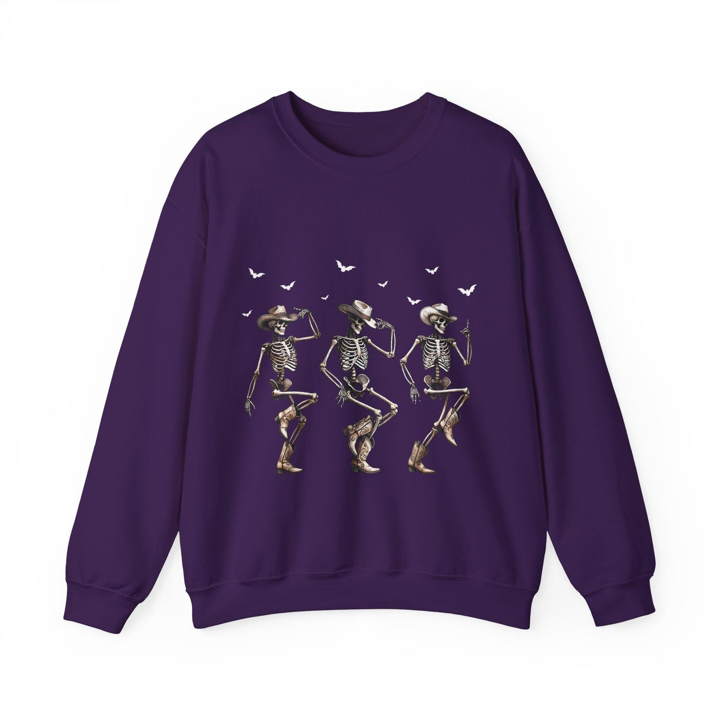 Dancing Skeleton Cowboys Sweatshirt Western Halloween Sweater Line Dancing Skeletons with Boots Cowgirls Pullover Sweater Cowboy Fall Gift 2